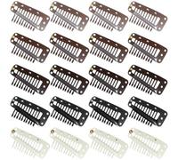 XLIUAX 20 Pcs Chunni Clips, Veil Clip Wig Clips Hair Setting Clip 10-Teeth Hair Extension Snap for Women Headscarf Hijab with Safety Pins Wig Combs No Sew for Woman Hairpieces