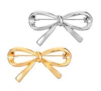 XLIUAX 2Pcs Elegant Bow Knot Brooch Pin for Women, Vintage Bowknot Lapel Shawl Pins for Classic Sweater Hat Scarf Dress Suit Clothes Brooches Jewelry Accessories Gift