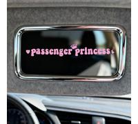 XLIUAX 5 Pack Passenger Princess Sticker, Pink Vinyl Car Decal Funny Car Rearview Mirror Stickers Cute Queen Letter Decals for Women Girls Universal Cars Accessories