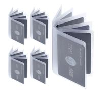 XLIUAX 5 Packs Wallet Insert Plastic, Clear Debit Card Skin, Photo Card Holder Wallet Inserts Clear Plastic Vinyl Picture and Cards Holder for Bifold or Trifold(12 Pages)