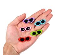 XLIUAX 50 Pcs Mini Sunglasses for Crafts, Tiny Sunglasses Flat Back Charms, 3D Colorful Cute Resin Sunglass Decoration for Scrapbook Crafts Phone Case Hair Clip DIY Supplies