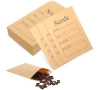XLIUAX 50 Pcs Seed Envelopes, Seed Packets Envelopes Seeds Storage Small Brown Paper with Types Name Template Sealing for Plant Lover Notes Beads Saving Collecting 8 x 12 cm Saving Collecting
