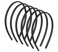 XLIUAX 6 Pack Black Plastic Headbands, Thin Non-Slip Hairbands with Teeth, 8mm Teeth Comb Headband DIY Skinny Head Bands for Women Men Sports Yoga Easter Halloween Party Hairstyling Accessory