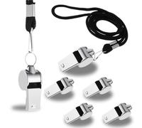 XLIUAX 6 Pcs Whistles, Whistle for Coaches Lifeguard Whistle Coach Whistles Loud Crisp Sound for Referee with Black Lanyard Stainless Steel for Outdoor Sports Coach Teachers Police Officials
