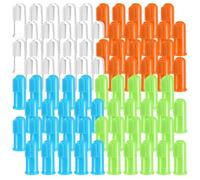 XLIUAX 80 Pcs Finger Toothbrushes for Dogs, Food Grade Silicone Soft Pet Finger Brushes Washable Toothbrush for Small Dog Cat Easy Cleaning Dental and Oral Care(4 Colors)