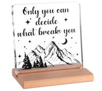 XLIUAX Acotar Gifts, Acotar Merch Inspirational Gifts for Book Lovers Nerds Gift for Readers Bookworms Decor Acrylic Plaque Desk Decorative Signs With Wooden Stand Thank You Gift(Black)