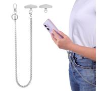 XLIUAX Anti-Theft Phone Lanyard, Pants Chain for Men Anti-Theft Phone Tether Phones Chain Clutch Loop Phones With Metal Tether Tab Compatible with Smartphones Anti-Drop Lanyard for Wallet Key Outdoor