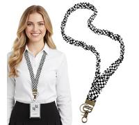 XLIUAX Elastic Scrunchie Lanyard for ID Badges, Retractable Stretchy Necklace Lanyard Cute Keychain Strap for Keys Wallet Purse Women Nurses Teacher Student Office, 18.5 Inch