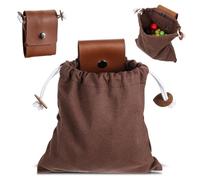 XLIUAX Foraging Bag, Waxed Canvas Pouch Foraging Pouch Rock Collecting Bag Drawstring Multi-Purpose Pouches for Mushroom Berry Picking Storaging Camping Hiking Bushcraft Travel Bags Waterproof