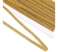 XLIUAX Gold Trim for Sewing, 14.8 Yards 0.31 Inch Gold Trim Lace Trims Gimp Ribbon Woven Braid Decoration Gimp Trims for Costume DIY Crafts Upholstery Curtain Slipcover Metallic Clothes Home Decor