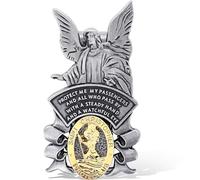 XLIUAX Guardian Angel Car Visor Clip, St Christopher Medal for Car Religious Sun Bless Driving Safety New Gift for Travel Protection Family, Friends, Colleague(1pcs, Silver)