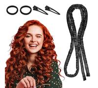 XLIUAX Heatless Curls Overnight Headband, Heatless Curling Rod Headband for Short Long Hair No Heat Overnight Curls with Thin Curlers to Sleep In Lazy Natural Soft Wave DIY(Black)