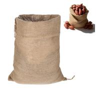 XLIUAX Large Hessian Potato Sack, 60x40cm Potato Storage Hessian Bags Reusable Woven Sand Storage Open-Top Burlap Sack for Grains, Vegetables and Sand