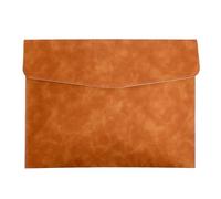 XLIUAX Leather Folder, Leather Envelope Document Folder A4 Flie Holder for Documents Letters Envelopes Waterproof Portfolio Brown PU Envelope Case with Snap Closure for Receipt Contract Paper Bills