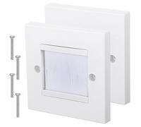 XLIUAX Pack of 2 Cable Duct Wall, Cable Duct, Flush-Mounted Sockets, Cover, Cable Enclosure, Wall Outlet Socket for TV, Speaker, Internet Cable, Suitable for Standard Sockets, 85 x 85 mm