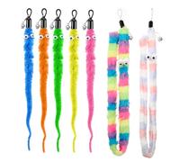 XLIUAX Pack of 22 Cat Toy Angel, Cat Wall Cat Toy Worms Toy Replacement with Bell Worm Shaped Plush Tail Cat Toy Replacement Leads Interactive Cat Toy