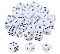 XLIUAX Pack of 30 Maths Dice, 10 Point Dice, 10 Math Operation Dice and 10 Ten-Edged Dice, Calculation Cube Set, 15 mm Teaching Dice for Games Dice Games Parties