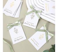XLIX 12 Pcs Bridesmaid Proposal Card with Ribbon Bow Set, 8 Will You Be My Bridesmaid Cards, 2 Maid Of Honor Cards, 2 Matron Of Honor Card Floral Metallic Invitation Paper Tags Bridal Gift