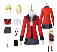 XLJLKJDS Anime Kakegurui Cosplay Costumes Character Meari Saotome Fancy Dress Up With Wig Adult Uniform Outfits Full Set Halloween Carnival Party
