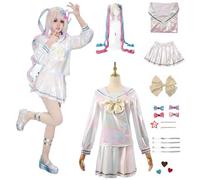 XLJLKJDS Anime Kangel Cosplay Costume Wig for Women Game Streamer Rain Character Needy Girl Overdose Outfit Suit Kawaii JK Skirt Uniform Dress Full Set Halloween Carnival