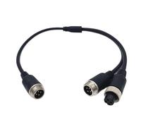 XLJP 1Pc M12 4-Pin Aviation Head To Aviation Head Male/Female Extension Y Splitter Cable Adapter For TV Camera Connector Cable Lengh About 35cm (Color : Male to Male Female)