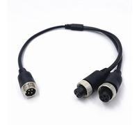 XLJP 1Pcs M12 4Pin Aviation Head To Aviation Head Male/Female Extension Y-Splitter Cable Adapter For CCTV Camera Connector (Color : Male to 2 Female)