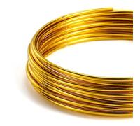 XLJP 2/5/10 Meters Dia 0.6-3mm Anadized Round Aluminum Wire Versatile Painted Aluminium Metal Wire For DIY Jewelry Making Accessories(Gold,2.0mm x 5Meters)
