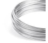 XLJP 2/5/10 Meters Dia 0.6-3mm Anadized Round Aluminum Wire Versatile Painted Aluminium Metal Wire For DIY Jewelry Making Accessories(Silver,2.0mm x 5Meters)