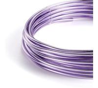 XLJP 2/5/10 Meters Dia 0.6-3mm Anadized Round Aluminum Wire Versatile Painted Aluminium Metal Wire For DIY Jewelry Making Accessories(Purple,1.5mm x 5Meters)