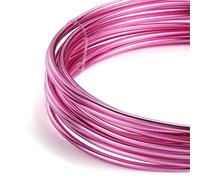 XLJP 2/5/10 Meters Dia 0.6-3mm Anadized Round Aluminum Wire Versatile Painted Aluminium Metal Wire For DIY Jewelry Making Accessories(Light Purple,1.5mm x 5Meters)