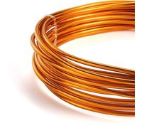 XLJP 2/5/10 Meters Dia 0.6-3mm Anadized Round Aluminum Wire Versatile Painted Aluminium Metal Wire For DIY Jewelry Making Accessories(Orange,2.0mm x 5Meters)