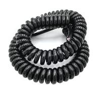 XLJP 5Meters 3-Core Spring Wire Spiral Electric Cable 24AWG/14AWG / 17AWG/ 20AWG 0.2-2 Square Black Power Cord Extensible Wire Straight Line 5Meters Telescopic Wire Spiral Cable (Size : 5m, Color :
