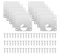 XLKJ 10PCS Hinge Repair Plate, Brackets, Hinge Repair Brackets with Screws, for Kitchen Cupboard Cabinets Door(9X9CM)