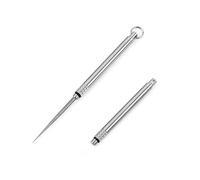 XLKJ 2 Pcs Portable Titanium Toothpick Pocket Keychain Toothpick Telescopic Toothpick with Protection Holder for Outdoor Picnic Camping