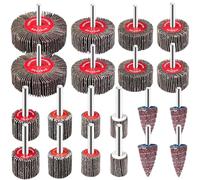 XLKJ 20Pcs Flap Wheel, Abrasive Wheel Set 10 Different Sizes, Disc Abrasive Sanding for Drill, Polishing, Grinding