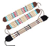 XLKJ 3 Pcs Native American Choker Bone Hairpipe Bead Necklace Ethnic Beaded Jewelry for Women Girls