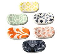 XLKJ 6 Pcs Chopstick Holder, Ceramic Hand Painted Chopstick Rests, Japanese Style Chopstick Holder for Chopsticks, Forks, Spoons, Random Color
