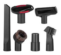 XLKJ 6pcs Vacuum Brush Head, Round Horse Hair Dust Brush, for 32 mm and 35 mm Diameter Hoovers(Black)