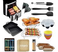 XLKTech Hot Air Fryer Accessories for Ninja, Silicone Mould Airfryer Accessories for Ninja Foodi Max Dual Zone Hot Air Fryer AF400EU AF300EU 7.6L-9.5L with Airfryer Cookbook