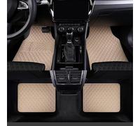 XLKWNNAD 4Pcs Car Floor Mats For Acura TLX 2015 2016 2017 2018 2019 2020, Luxury Faux Leather All-Weather Waterproof Mats Non-Slip Floor Liners Carpet Protector, Beige