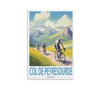 XLLYXYGJQ Col De Peyresourde France Vintage Travel Poster 08x12inch(20x30cm) Canvas Wall Art Poster Print Artwork Painting Picture for Home Decoration Living Room Office Bedroom
