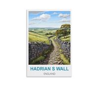 XLLYXYGJQ Hadrian's Wall England Vintage Travel Posters 08x12inch(20x30cm) Canvas Wall Art Poster Print Artwork Painting Picture for Home Decoration Living Room Office Bedroom