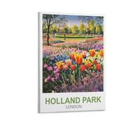 XLLYXYGJQ Holland Park London Vintage Travel Poster 12x18inch(30x45cm) Canvas Wall Art Poster Print Artwork Painting Picture for Home Decoration Living Room Office Bedroom