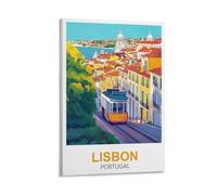 XLLYXYGJQ Lisbon Portugal Vintage Travel Posters 08x12inch(20x30cm) Canvas Wall Art Poster Print Artwork Painting Picture for Home Decoration Living Room Office Bedroom