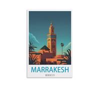 XLLYXYGJQ Marrakesh Morocco Vintage Travel Poster 20x30inch(50x75cm) Canvas Wall Art Poster Print Artwork Painting Picture for Home Decoration Living Room Office Bedroom