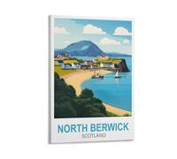 XLLYXYGJQ North Berwick Scotland Vintage Travel Posters 08x12inch(20x30cm) Canvas Wall Art Poster Print Artwork Painting Picture for Home Decoration Living Room Office Bedroom