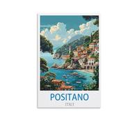 XLLYXYGJQ Positano Italy Vintage Travel Posters 08x12inch(20x30cm) Canvas Wall Art Poster Print Artwork Painting Picture for Home Decoration Living Room Office Bedroom