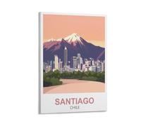 XLLYXYGJQ Santiago Chile Vintage Travel Posters 08x12inch(20x30cm) Canvas Wall Art Poster Print Artwork Painting Picture for Home Decoration Living Room Office Bedroom