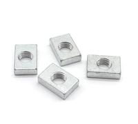 XLLZPX Locking Nuts 10 Pcs Rectangle Nut M3 M4 M5 M6 M8 Zinc-Plated Carbon Steel Thin Rectangular Nuts Slider Block for Aluminum Profile Accessory Bolts Nuts