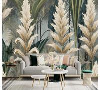 XLMING 3D Wallpaper Abstract Tropical Jungle Plants Green Leaves | Luxury Decorative Stickers Suitable for all Walls in Home Dining Rooms Sofas Living Rooms Bedrooms Well As Murals-350cm×256cm